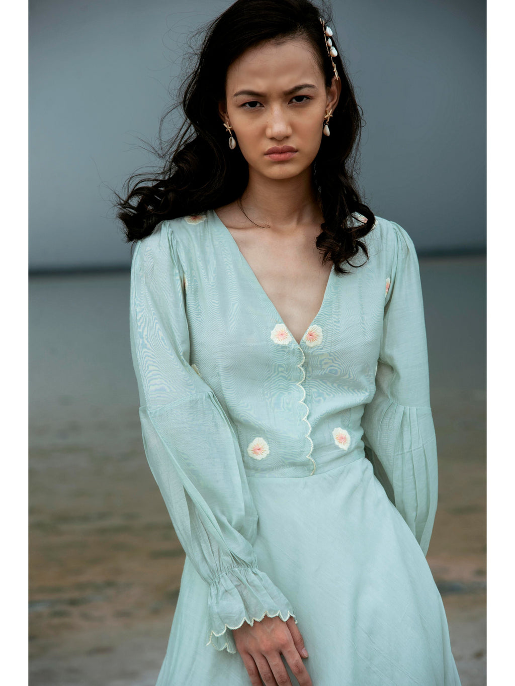 Blue Embroidered Maxi Dress at Kamakhyaa by The Loom Art. This item is Blue, Chanderi Silk, July Sale, July Sale 2023, Maxi Dresses, Natural, Party Wear, Regular Fit, Serendipity, Solid Selfmade, Solids, Womenswear