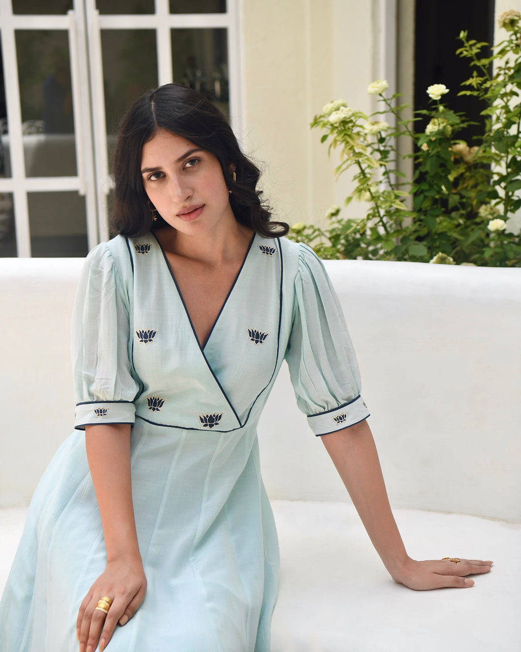 Blue Embroidered Silk Maxi Dress at Kamakhyaa by Taro. This item is Bangalore Silk, Blue, Dusk To Dawn, Embroidered, Evening Wear, For Daughter, July Sale, July Sale 2023, Maxi Dresses, Natural, Regular Fit, Silk, Solid Selfmade, Womenswear