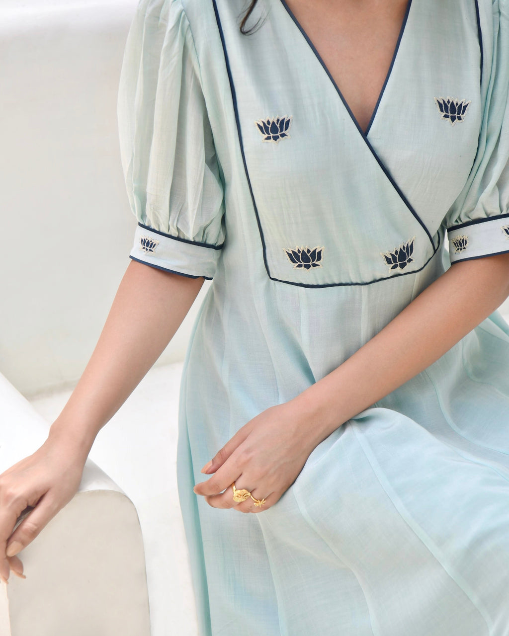 Blue Embroidered Silk Maxi Dress at Kamakhyaa by Taro. This item is Bangalore Silk, Blue, Dusk To Dawn, Embroidered, Evening Wear, For Daughter, July Sale, July Sale 2023, Maxi Dresses, Natural, Regular Fit, Silk, Solid Selfmade, Womenswear