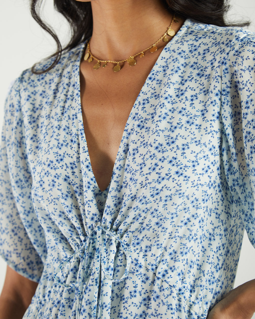 Blue Flowy Dress at Kamakhyaa by Reistor. This item is Bemberg, Best Selling, Blue, Casual Wear, Midi Dresses, Natural, Prints, Regular Fit, Womenswear