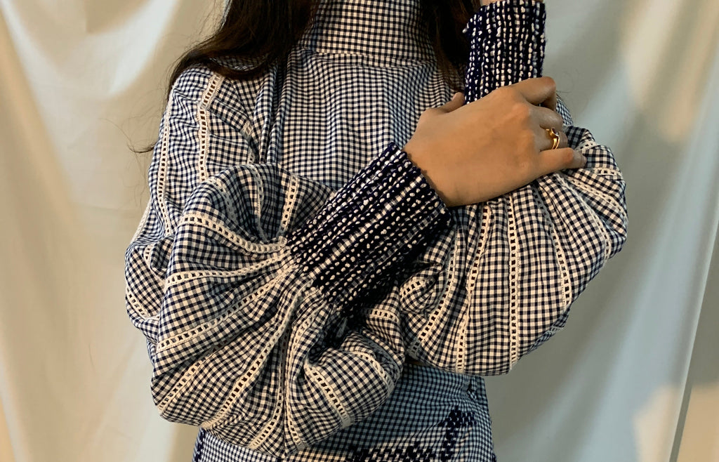 Blue Full Sleeve Cord Set at Kamakhyaa by Chambray & Co.. This item is Best Selling, Blue, Casual Wear, Checks, Co-ord Sets, Cotton, Natural, Regular Fit, Skirt Sets, Tencel, Vacation, Vacation Co-ords, White, Womenswear