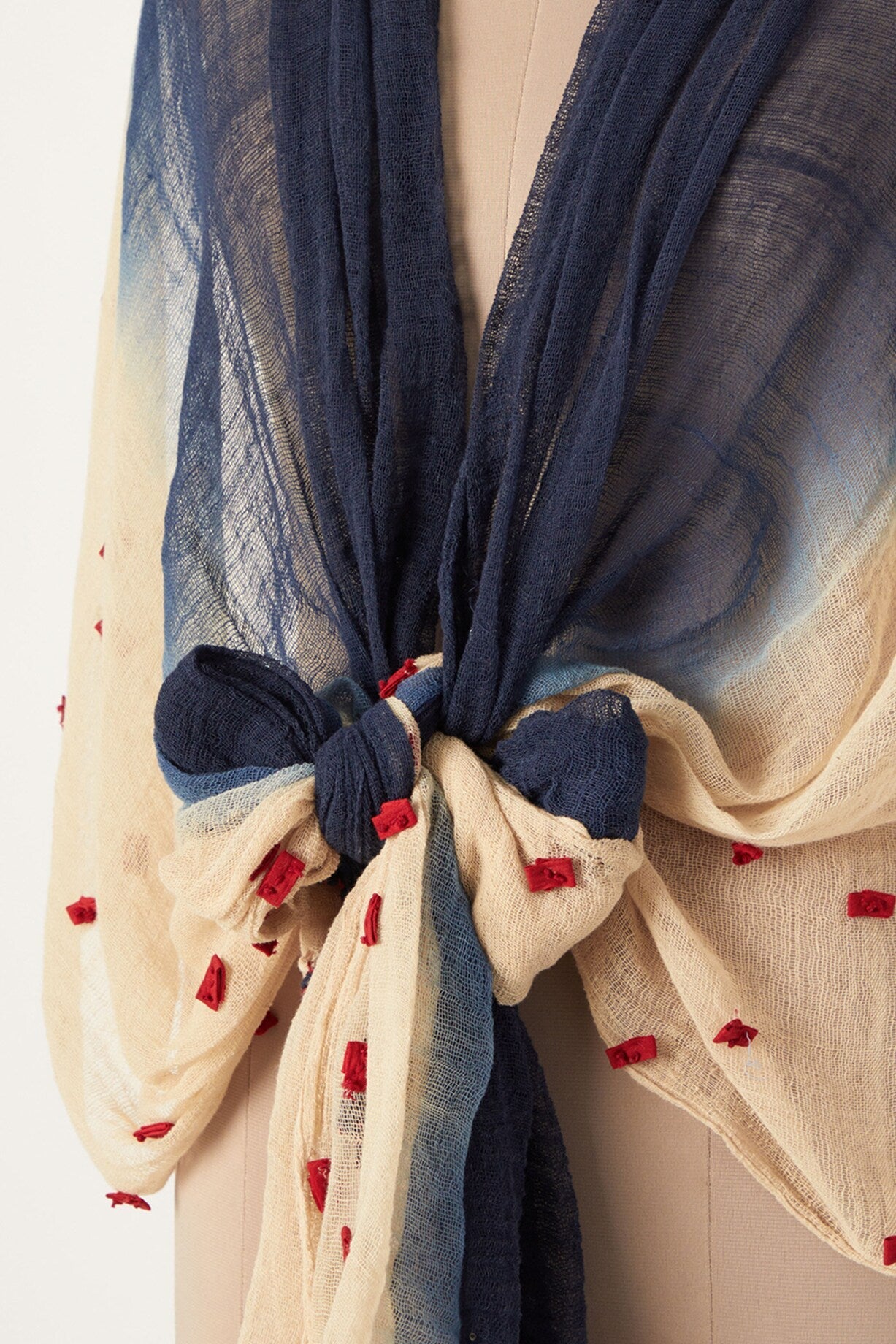 Blue Ombre Dye Scarf at Kamakhyaa by Chambray & Co.. This item is Accessories, Beige, Blue, Casual Wear, Cotton, Indian Wear, Natural, Ombre & Dyes, Regular Fit, Scarves