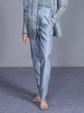 Blue Pants at Kamakhyaa by The Loom Art. This item is Between the Lines, Blue, Chanderi Silk, July Sale, July Sale 2023, Natural, Pants, Party Wear, Regular Fit, Solids, Womenswear