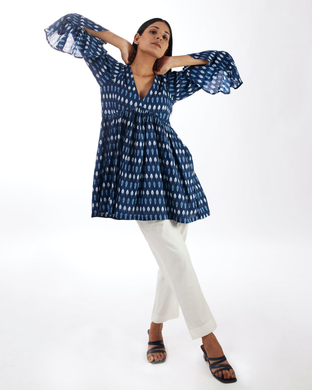 Blue Printed 2 Piece Co-ord Set at Kamakhyaa by Kamakhyaa. This item is 100% pure cotton, Blue, Casual Wear, Co-ord Sets, KKYSS, Natural, Office, Office Wear Co-ords, Prints, Relaxed Fit, Summer Sutra, Womenswear