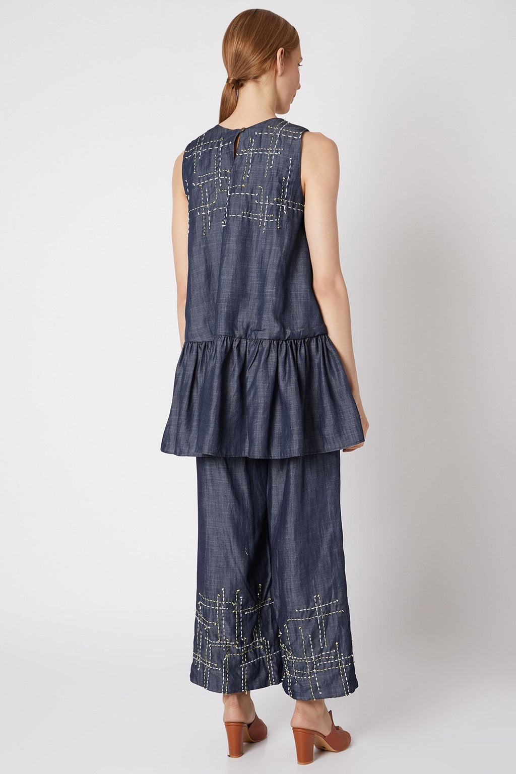Blue Strapless Complete Set at Kamakhyaa by Chambray & Co.. This item is Best Selling, Blue, Casual Wear, Co-ord Sets, Cotton, Natural, Office, Office Wear Co-ords, Regular Fit, Solids, Tencel, Womenswear