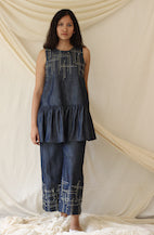 Blue Strapless Complete Set at Kamakhyaa by Chambray & Co.. This item is Best Selling, Blue, Casual Wear, Co-ord Sets, Cotton, Natural, Office, Office Wear Co-ords, Regular Fit, Solids, Tencel, Womenswear