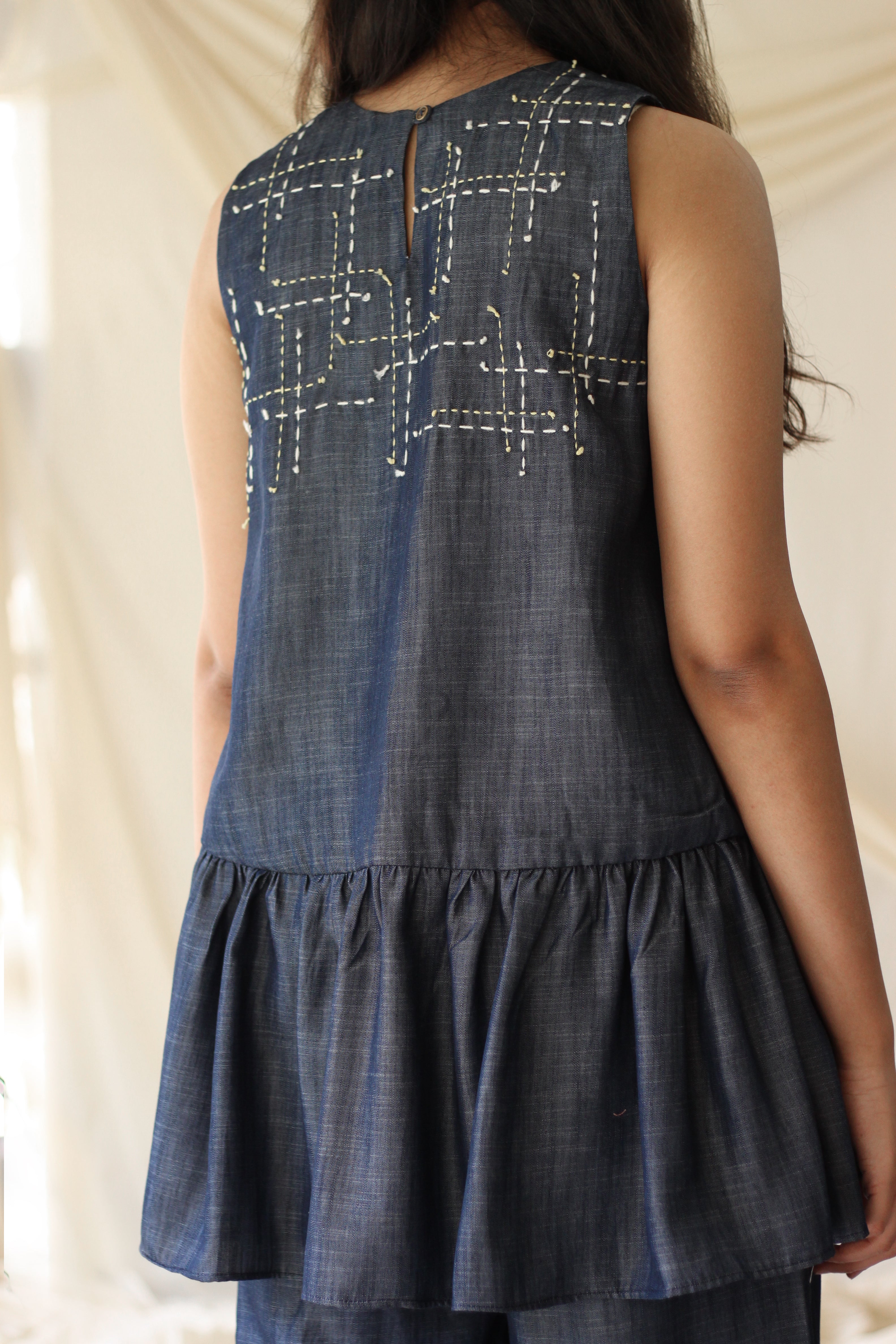 Blue Strapless Complete Set at Kamakhyaa by Chambray & Co.. This item is Best Selling, Blue, Casual Wear, Co-ord Sets, Cotton, Natural, Office, Office Wear Co-ords, Regular Fit, Solids, Tencel, Womenswear