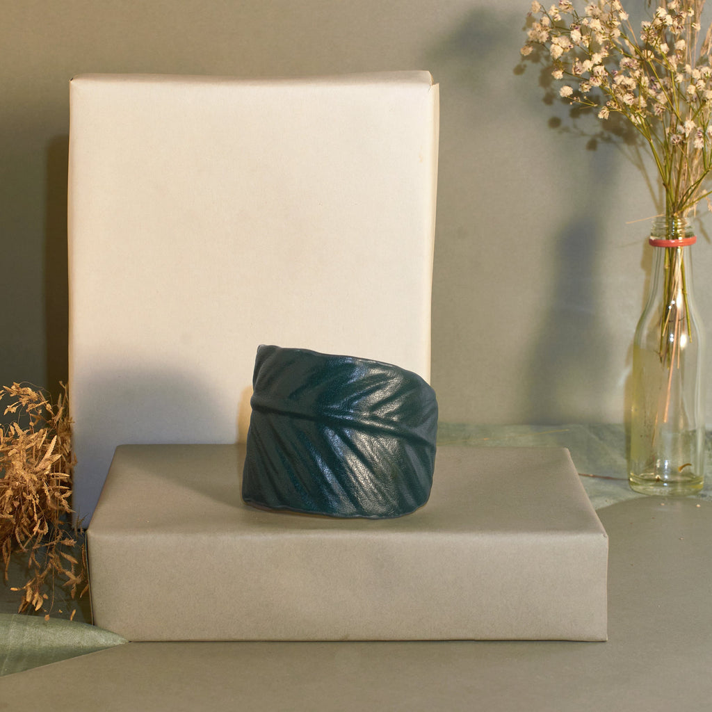 Bracelets Greenery at Kamakhyaa by Noupelle. This item is Add Ons, Bracelets, Casual Wear, Free Size, Green, jewelry, Less than $50, Natural, Textured, Upcycled, Upcycled leather