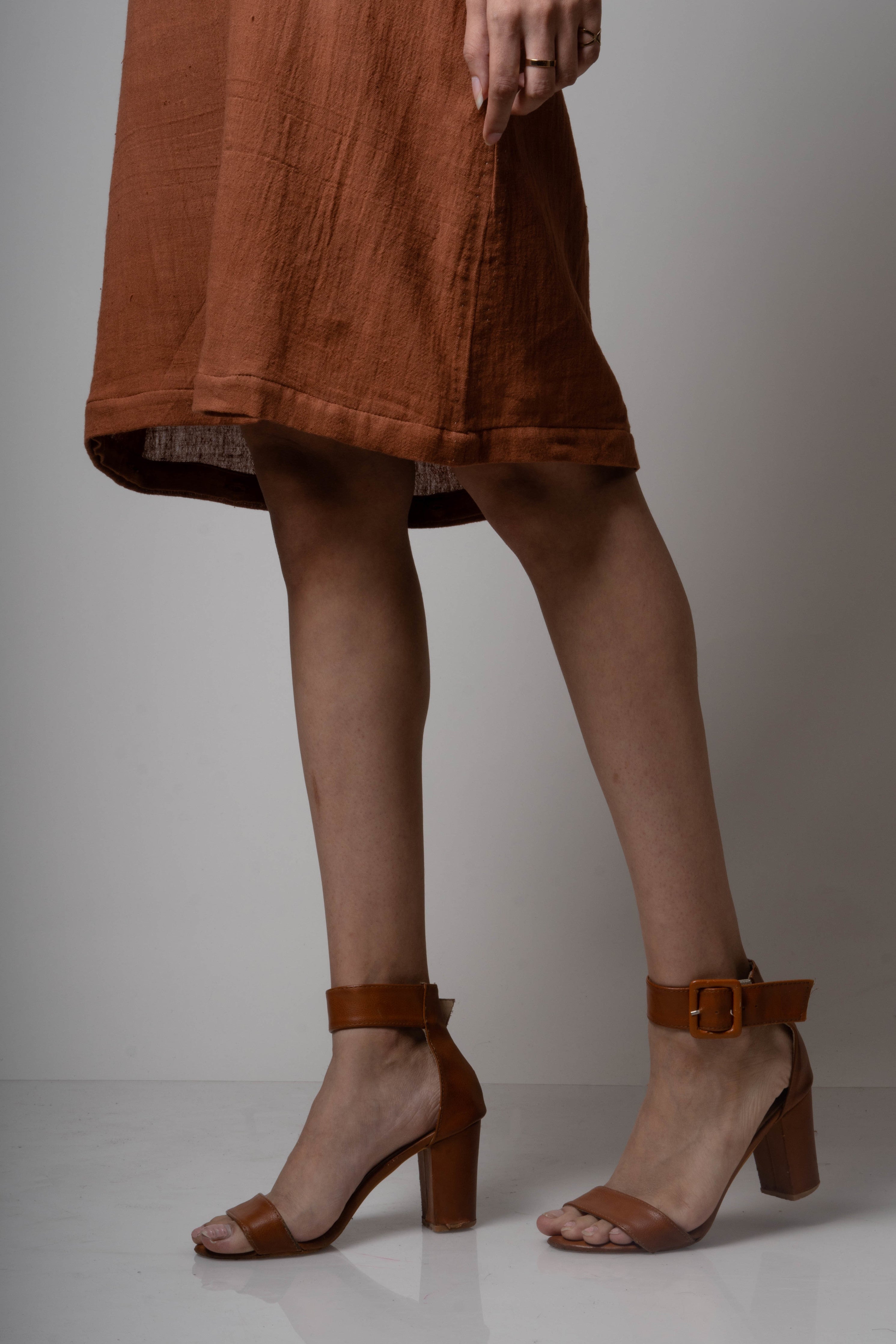 Brown Embroidered Cotton Kurta at Kamakhyaa by Lafaani. This item is Brown, Casual Wear, Cotton, fall, Indian Wear, Kurtas, Natural, Regular Fit, Solids, Womenswear