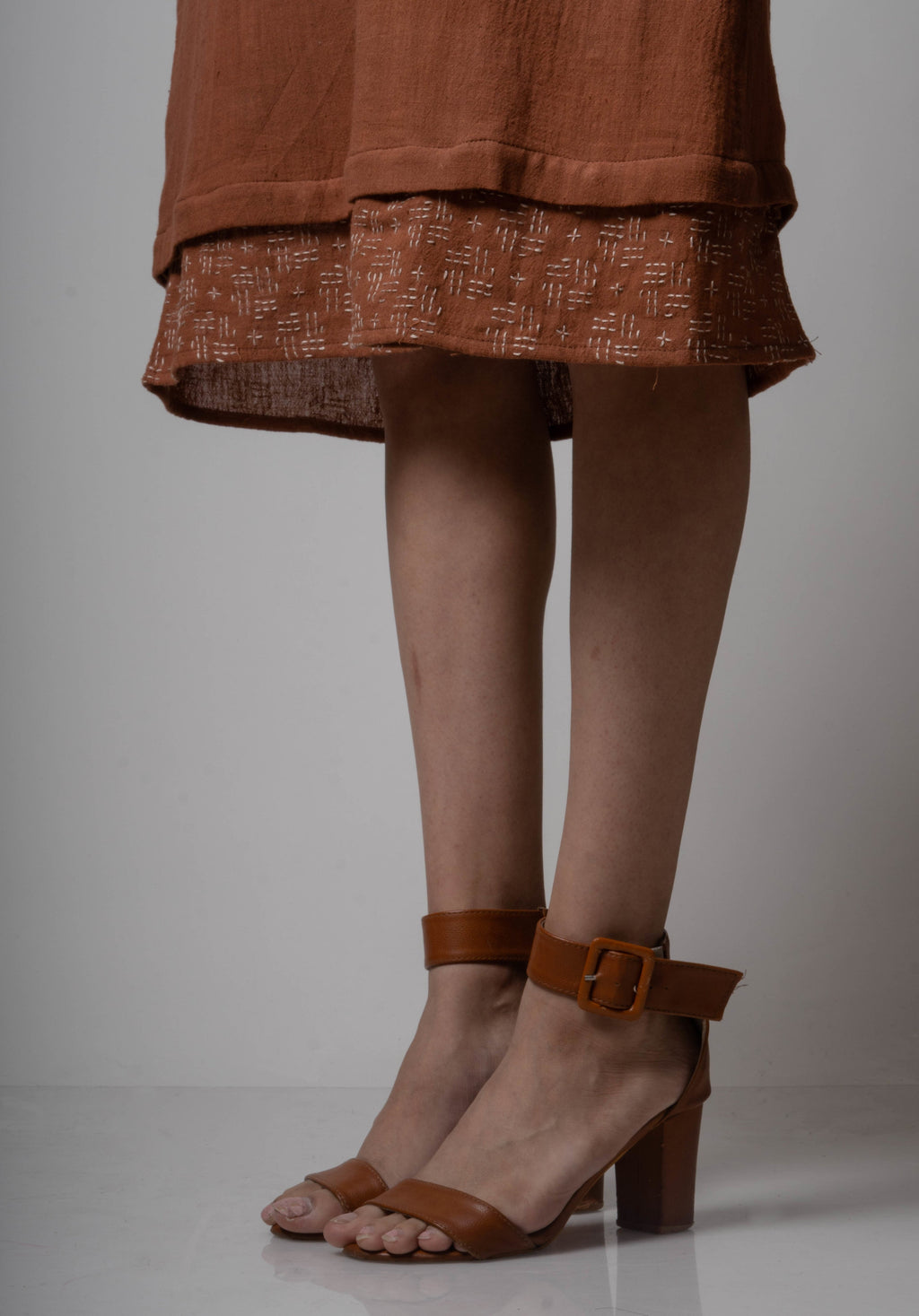 Brown Embroidered Cotton Kurta at Kamakhyaa by Lafaani. This item is Brown, Casual Wear, Cotton, fall, Indian Wear, Kurtas, Natural, Regular Fit, Solids, Womenswear