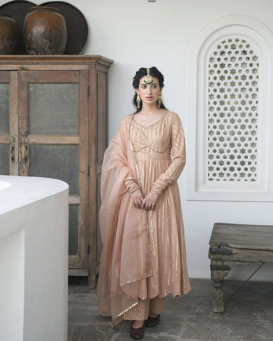 Brown Embroidered Cotton Kurta Set With Dupatta With Zari at Kamakhyaa by Taro. This item is Best Selling, Brown, Duplicate, Embroidered, Evening Wear, Handwoven Cotton, Indian Wear, July Sale, July Sale 2023, Kurta Palazzo Sets, Natural, Regular Fit, Sitara Taro, Wedding Gifts, Womenswear