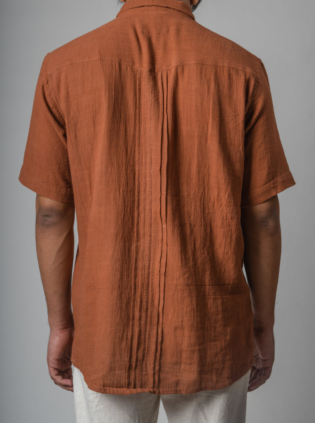 Brown Embroidered Cotton Shirt at Kamakhyaa by Lafaani. This item is Brown, Casual Wear, Cotton, fall, For Him, Menswear, Natural, Regular Fit, Shirts, Solids, Tops