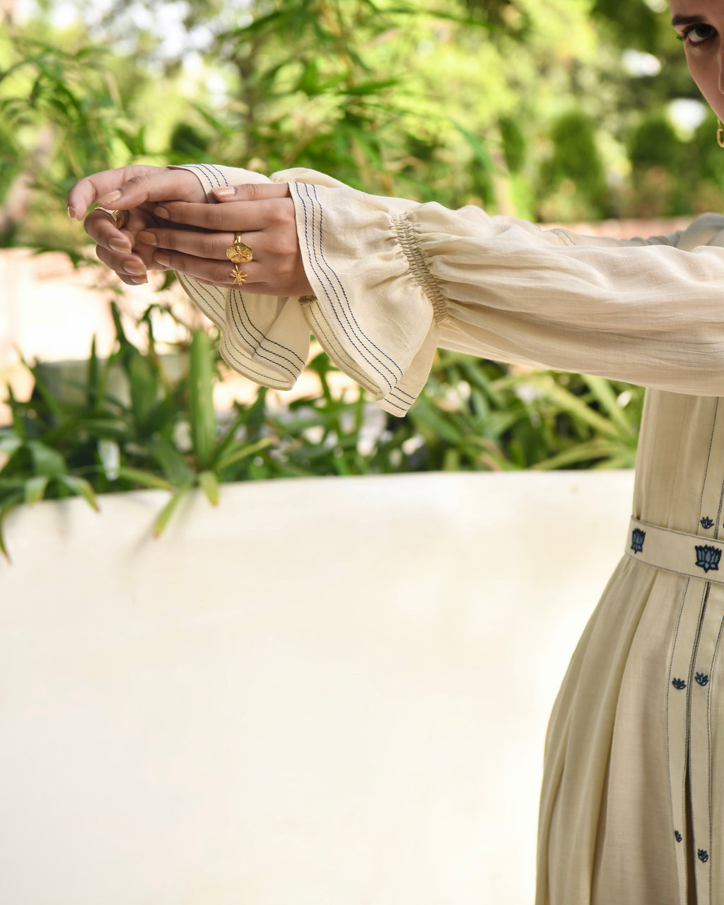 Brown Embroidered Silk Maxi Dress at Kamakhyaa by Taro. This item is Bangalore Silk, Dusk To Dawn, Embroidered, Evening Wear, July Sale, July Sale 2023, Maxi Dresses, Natural, Regular Fit, Silk, White, Womenswear