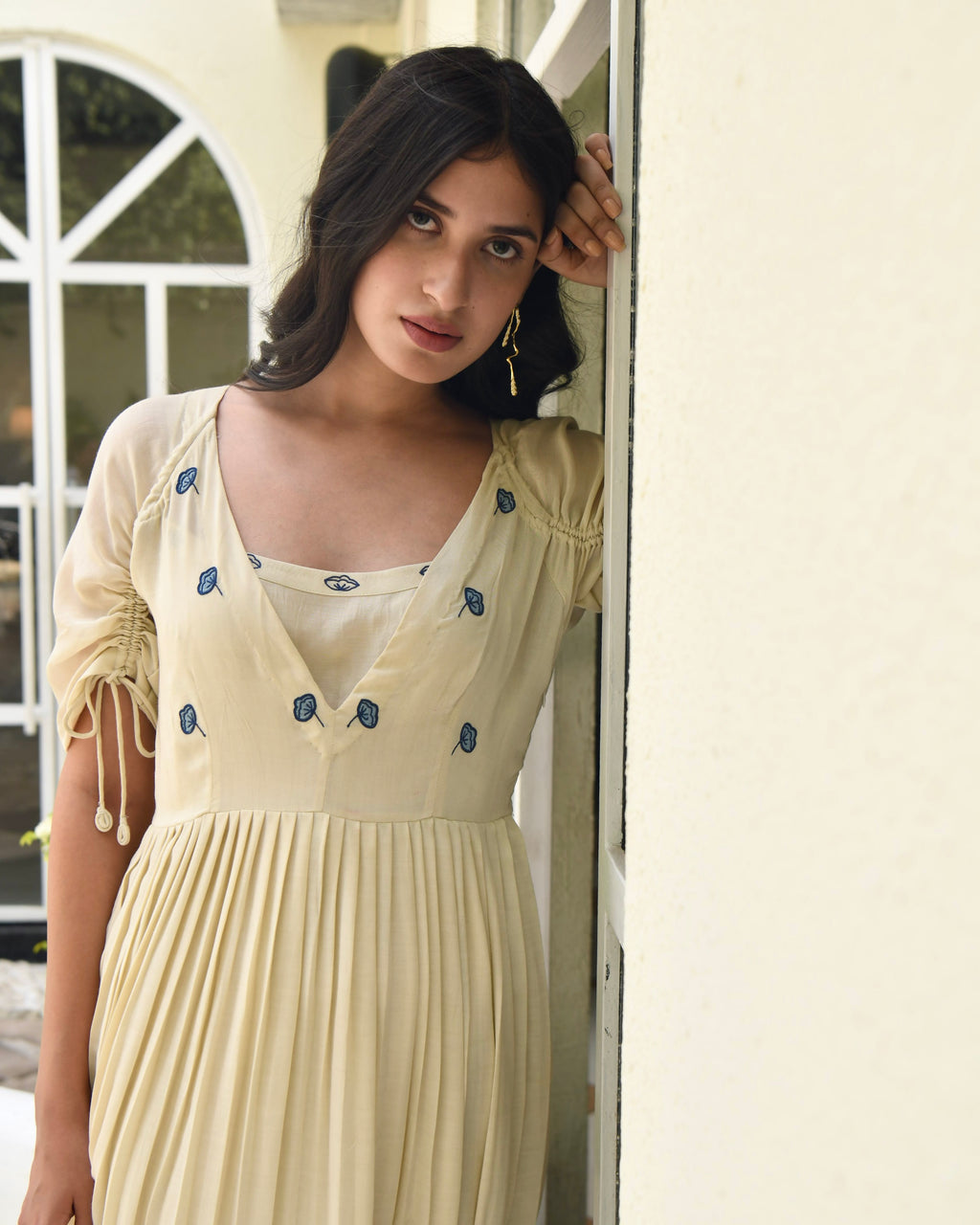 Brown Embroidered Silk Maxi Dress at Kamakhyaa by Taro. This item is Bangalore Silk, Best Selling, Dusk To Dawn, Evening Wear, FB ADS JUNE, For Anniversary, July Sale, July Sale 2023, Maxi Dresses, Natural, Regular Fit, Silk, Tiered Dresses, Womenswear, Yellow