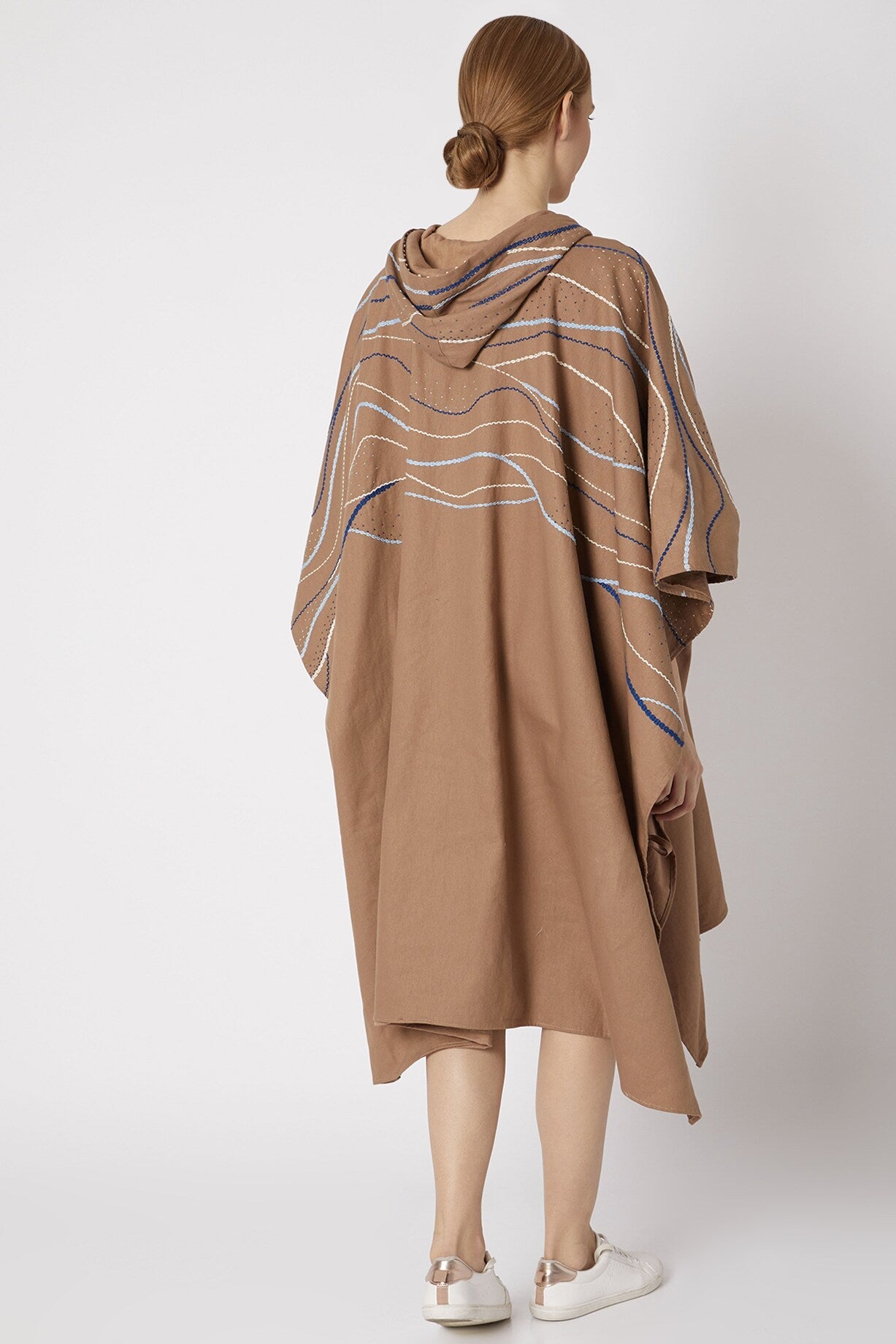 Brown Jacket at Kamakhyaa by Chambray & Co.. This item is Brown, Casual Wear, Cotton, Embroidered, fall, Natural, Regular Fit, Shrugs, Tencel, Womenswear