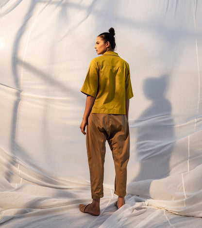 Brown Pants at Kamakhyaa by Khara Kapas. This item is Brown, Evening Wear, Fitted At Waist, Natural, Pants, Poplin, Sienna KK, Solids, Womenswear