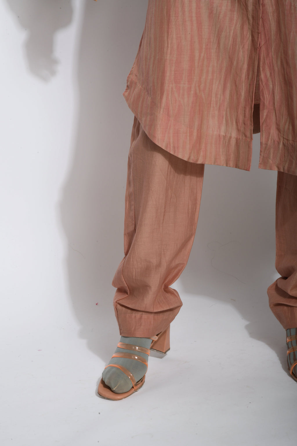 Brown Pants at Kamakhyaa by The Loom Art. This item is Best Selling, Between the Lines, Brown, Cotton Silk, fall, July Sale, July Sale 2023, Natural, Pants, Party Wear, Regular Fit, Solids, Womenswear