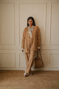 Brown Tapered Pants at Kamakhyaa by Lafaani. This item is 100% pure cotton, Brown, Casual Wear, Materiality, Organic, Regular Fit, Shirts, Solids, Unbleached and Undyed, Womenswear