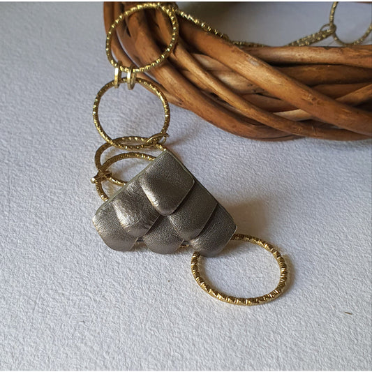 Bug Ring- Metallic at Kamakhyaa by Noupelle. This item is Casual Wear, Free Size, Grey, jewelry, Less than $50, Natural, Products less than $25, Rings, Textured, Upcycled, Upcycled leather