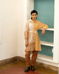 Burnt Shell Shirt at Kamakhyaa by The Loom Art. This item is Casual Wear, Chanderi Silk, Cotton Silk, July Sale, July Sale 2023, Lucid Dreams, Luicid Dream, Office, Office Wear, Organic, Relaxed Fit, Shirts, Solids, Womenswear