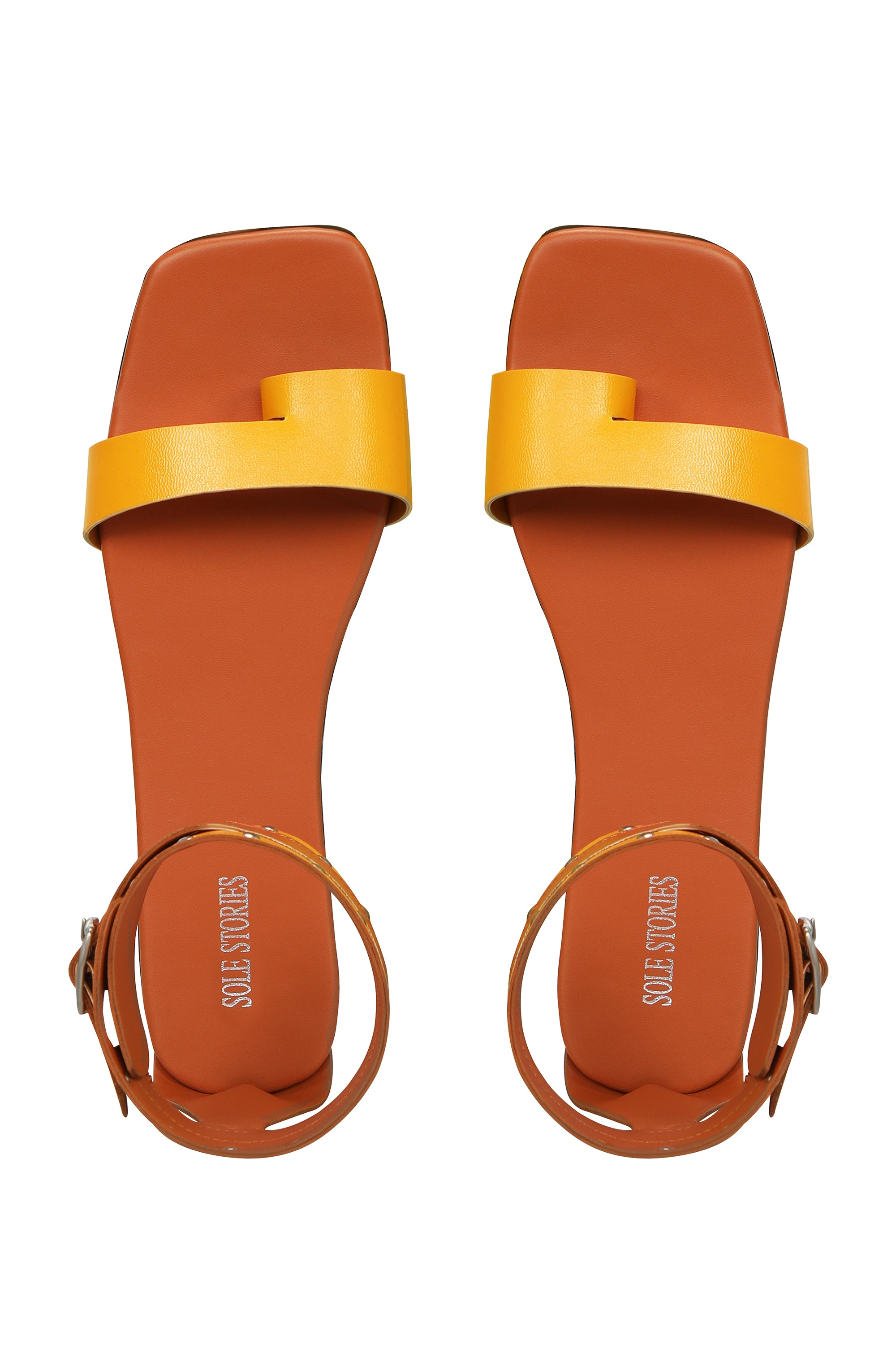 Canary Yellow Ankle Flats Basics Edit- Chapter II, Beige, Faux Leather, Flats, Handcrafted, Relaxed Fit, Solids, Vegan Kamakhyaa