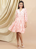 Certified Bemberg Satin Blue Floral Tier Dress at Kamakhyaa by Ewoke. This item is Bemberg, Best Selling, Festive 23, Mini Dresses, Natural with azo free dyes, Prints, Relaxed Fit, Resort Wear, Satin, Tiered Dress, Womenswear