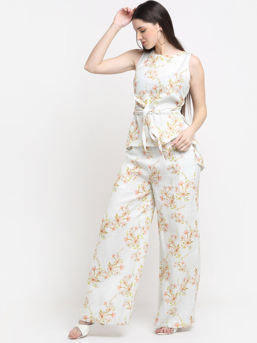 Certified Hemp White Printed Casual Co-ord Set at Kamakhyaa by Ewoke. This item is Best Selling, Casual Wear, Co-ord Sets, Festive 23, Hemp, Natural with azo free dyes, Prints, Regular Fit, Travel Co-ords, White, Womenswear