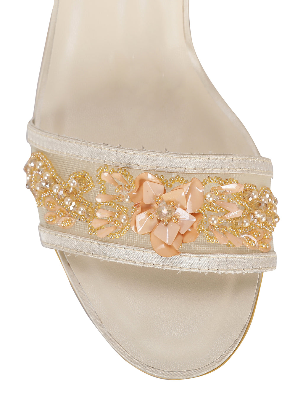 Champagne Stilettos in Nude Basics Edit- Chapter II, Faux Leather, Handcrafted, Heels, Relaxed Fit, Solids, Vegan, White Kamakhyaa