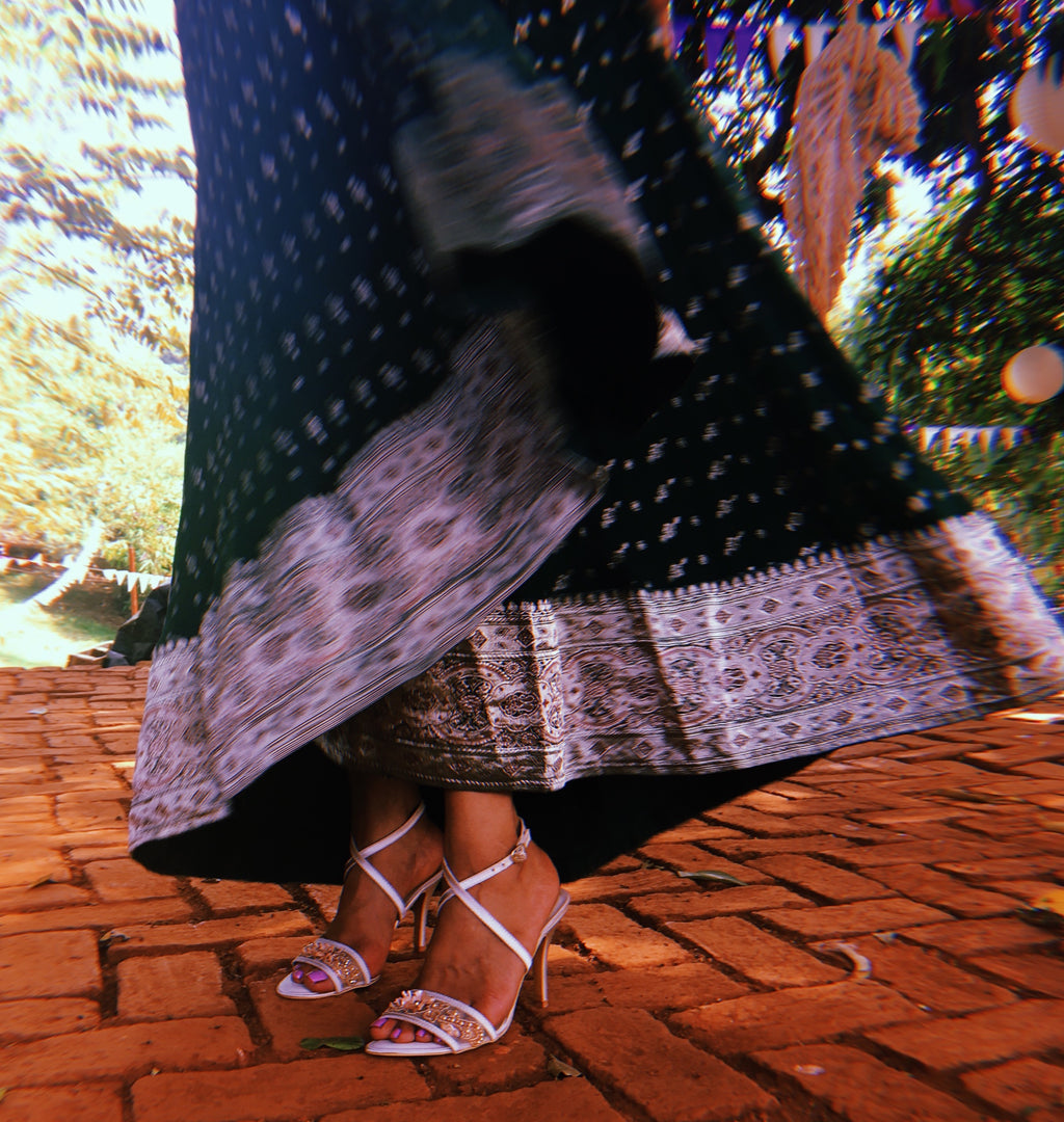 Champagne Stilettos in Nude Basics Edit- Chapter II, Faux Leather, Handcrafted, Heels, Relaxed Fit, Solids, Vegan, White Kamakhyaa