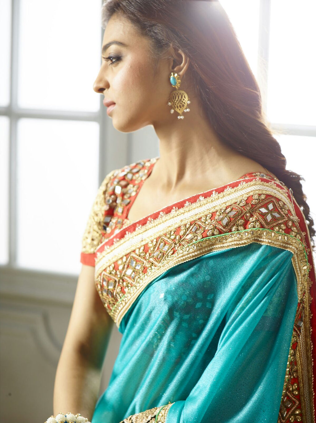 Charmer cutwork Blue, Brass, Earrings, Festive Wear, Free Size, Gold Plated, Re-polishable, Solids Kamakhyaa