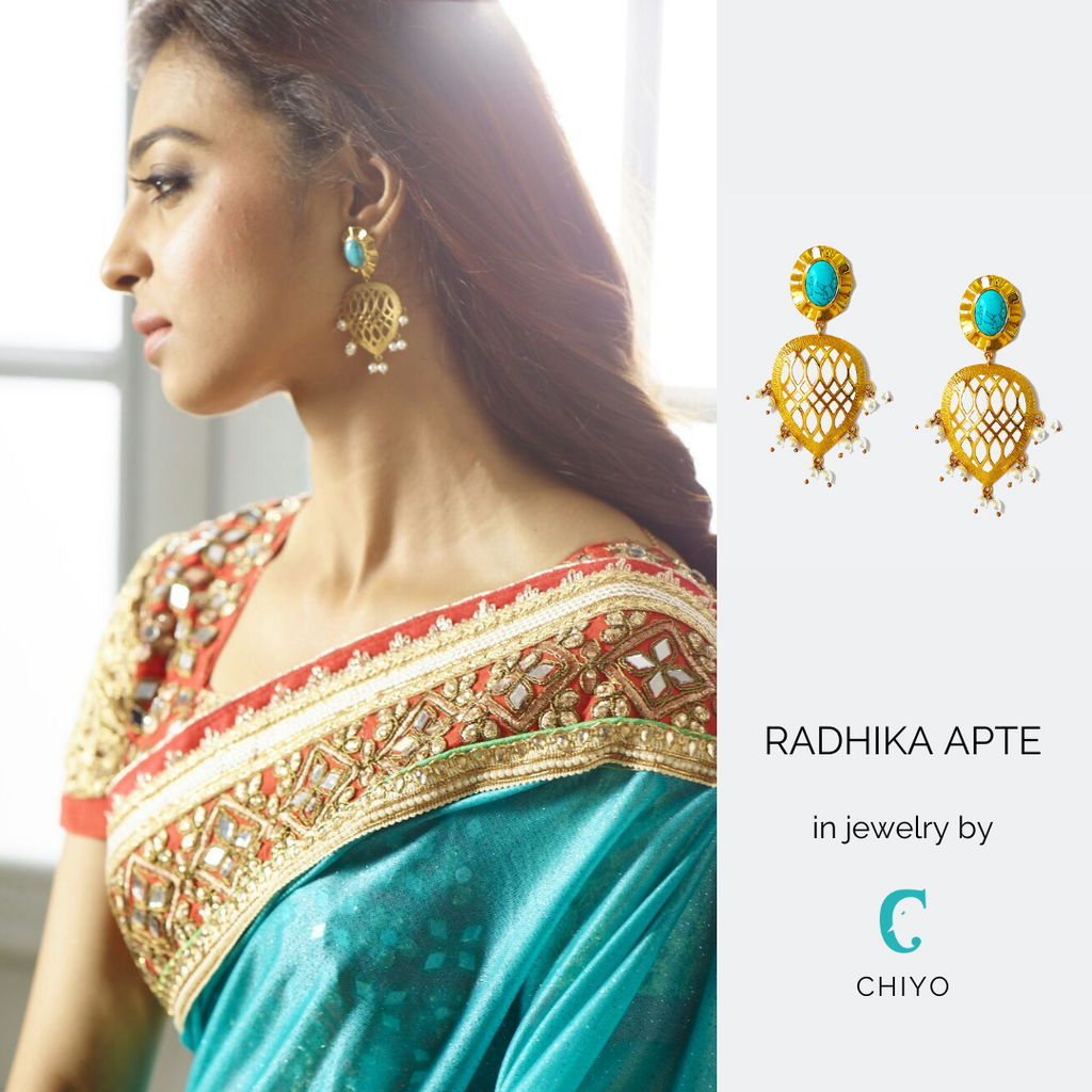 Charmer cutwork Blue, Brass, Earrings, Festive Wear, Free Size, Gold Plated, Re-polishable, Solids Kamakhyaa
