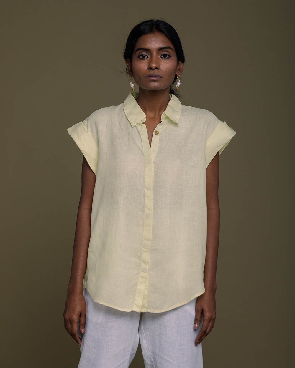 Chasing Daydreams Shirt - Butter Lemon at Kamakhyaa by Reistor. This item is Casual Wear, Hemp, Natural, Office Wear, Shirts, Solids, Tops, Womenswear, Yellow