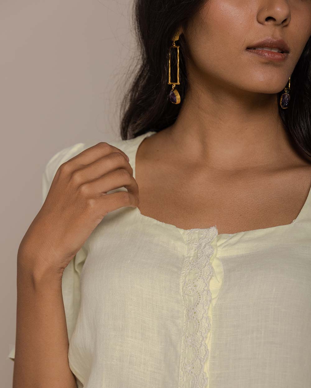 Cherry Chapstick Kisses Top - Butter Lemon at Kamakhyaa by Reistor. This item is Casual Wear, Hemp, Natural, Shirts, Solids, Tops, Womenswear, Yellow