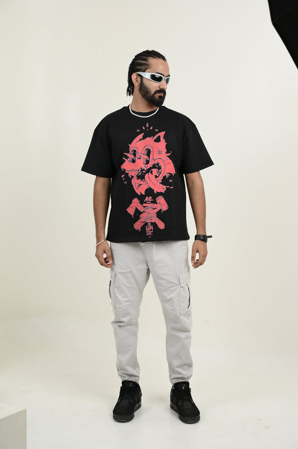 Chilled 100% Cotton Oversized Black T-shirt at Kamakhyaa by Unfussy. This item is 100% cotton, Black, Casual Wear, Organic, Oversized Fit, Printed, T-Shirts, Unfussy, Unisex, Womenswear