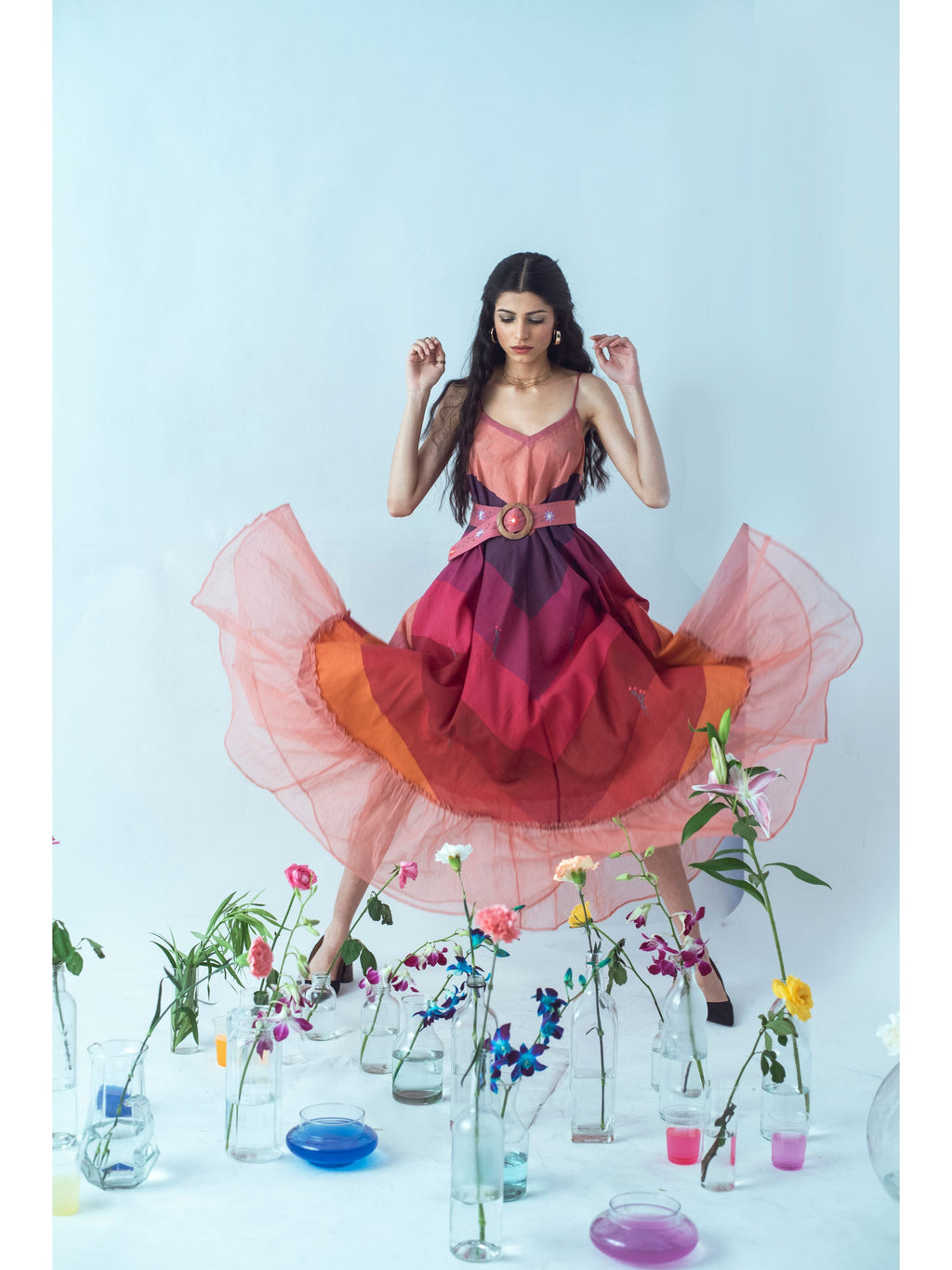 Colors of Life at Kamakhyaa by The Loom Art. This item is Euphoria, Handwoven silk, July Sale, July Sale 2023, Maxi Dresses, Natural, Party Wear, Prints, Red, Regular Fit, Womenswear