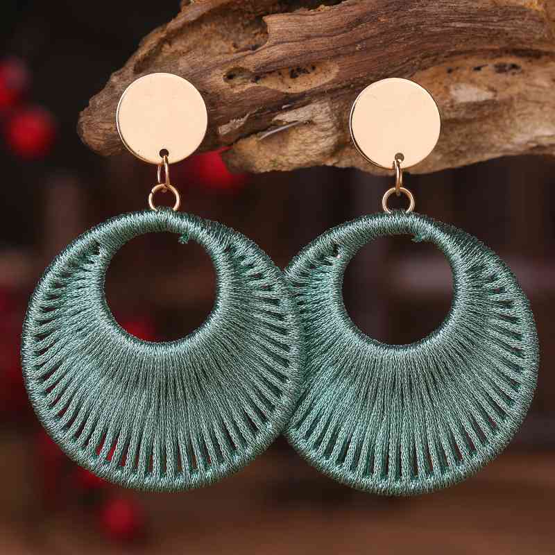 Cotton Cord Geometric Drop Earrings at Kamakhyaa by Trendsi. This item is H.Y&F.J, jewelry, Ship From Overseas, Trendsi