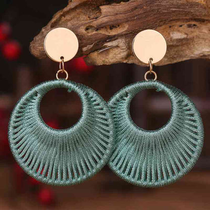 Cotton Cord Geometric Drop Earrings at Kamakhyaa by Trendsi. This item is H.Y&F.J, jewelry, Ship From Overseas, Trendsi