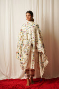 Cotton Duppata at Kamakhyaa by Keva. This item is Accessories, Cotton, Cotton Lurex, Dupattas, Embroidered, Indian Wear, Natural, Prints, Relaxed Fit, Resort Wear, Tatriz, White, Womenswear