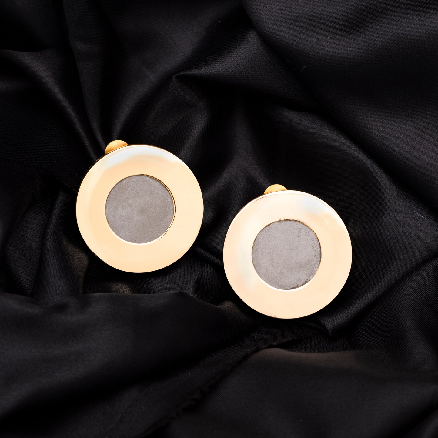 Cressa Earring at Kamakhyaa by Edenek. This item is Brass, Concrete, Fashion Jewellery, Free Size, Grey, jewelry, Natural, Party Wear, Solids, Stud Earrings