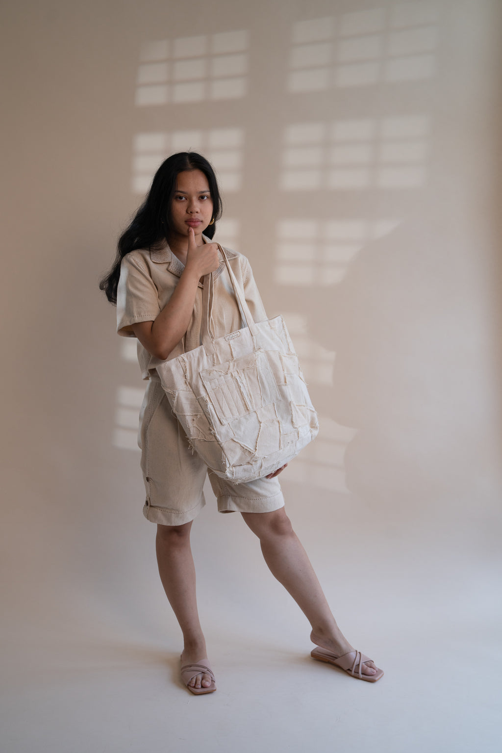 Dawning Denim Crop Jacket & Shorts Set at Kamakhyaa by Lafaani. This item is Beige, Casual Wear, Co-ord Sets, Denim, Embroidered, Hand Woven Cotton, Kora, Natural, Regular Fit, Travel, Travel Co-ords, Womenswear