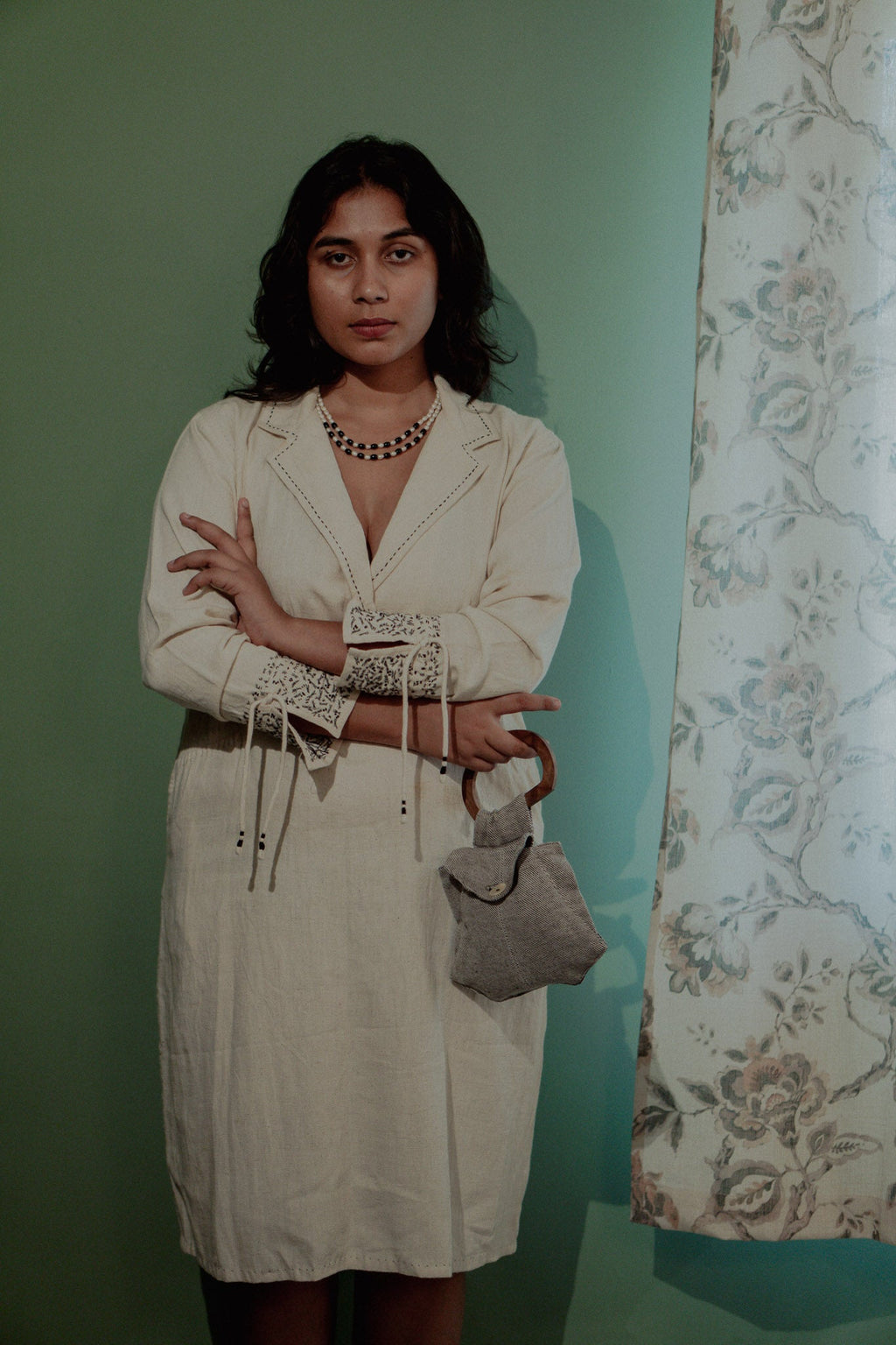 Day Dress at Kamakhyaa by Lafaani. This item is 100% pure cotton, Casual Wear, Kora, Midi Dresses, Natural with azo free dyes, Organic, Regular Fit, Solids, Sonder, Womenswear