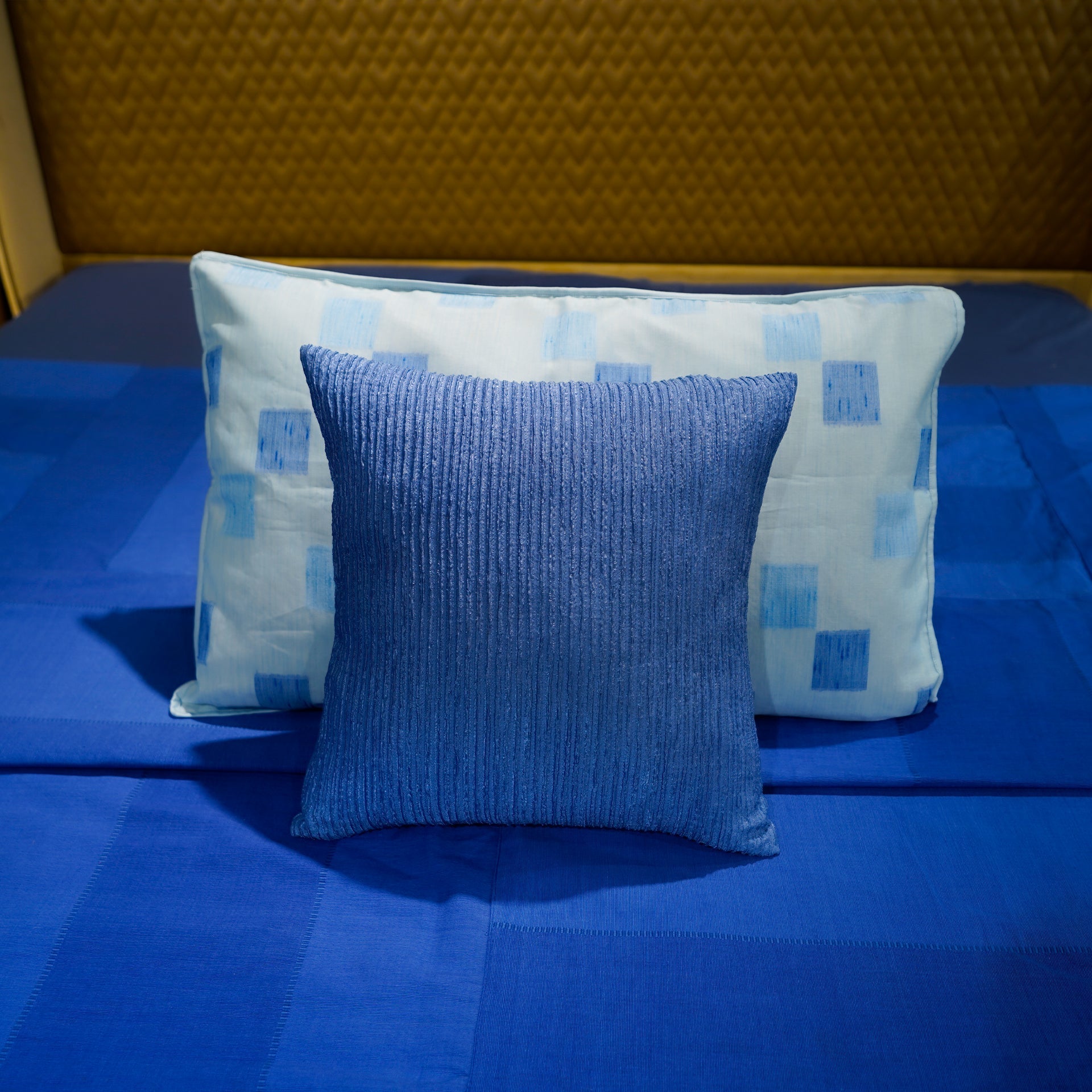 Denim Crossweave Cushion Cover at Kamakhyaa by Aetherea. This item is Blue, Cotton, Cushion, Cushion covers, Home, Upcycled