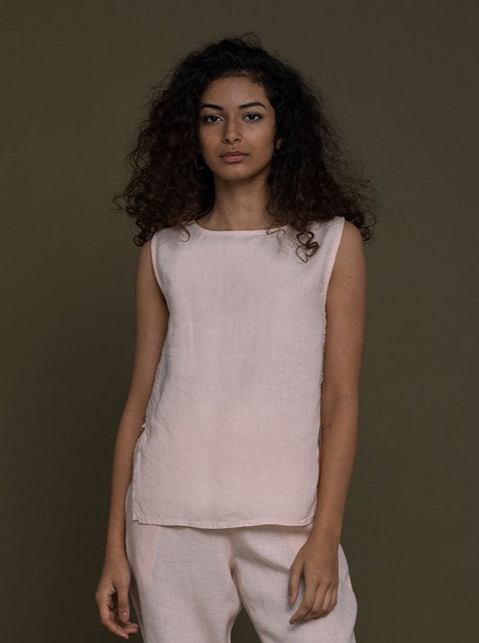 Desert Road Trip Top - Ice Pink at Kamakhyaa by Reistor. This item is Casual Wear, Embroidered, Hemp, Natural, Pink, Regular Fit, T-Shirts, Tops, Womenswear
