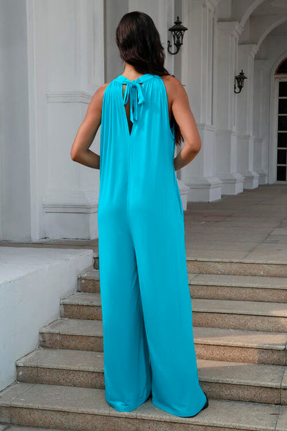 Double Take Full Size Tie Back Cutout Sleeveless Jumpsuit at Kamakhyaa by Trendsi. This item is Double Take, Ship from USA, Trendsi, Womenswear