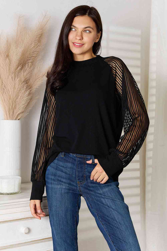 Double Take Round Neck Raglan Sleeve Blouse at Kamakhyaa by Trendsi. This item is Double Take, Ship from USA, Trendsi, Womenswear
