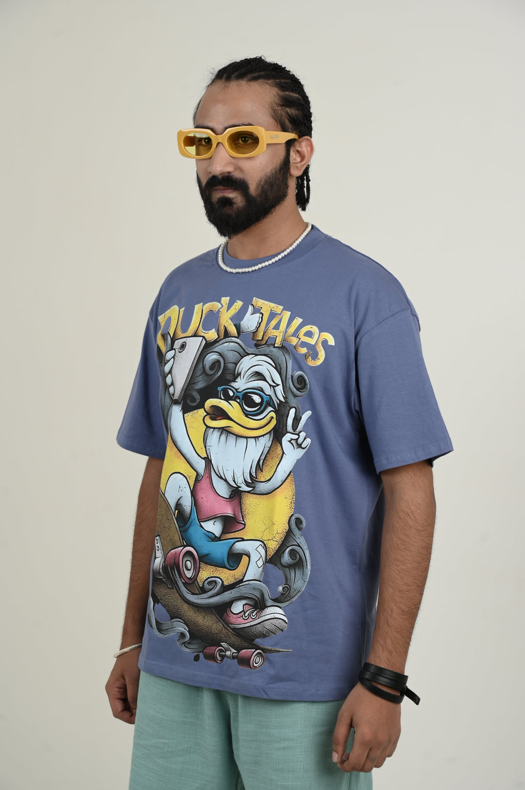 Duck Tales 100% Cotton Oversized Blue T-shirt at Kamakhyaa by Unfussy. This item is 100% cotton, Blue, Casual Wear, Organic, Oversized Fit, Printed, T-Shirts, Unfussy, Unisex, Womenswear