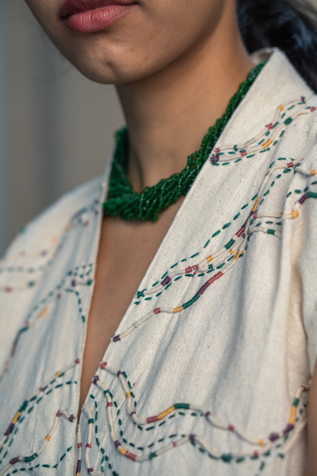 Embroidered Shrug at Kamakhyaa by Lafaani. This item is 100% pure cotton, Casual Wear, Embroidered, Kora, Organic, Regular Fit, Rewind, Shrugs, Solids, Undyed and Unbleached, Womenswear