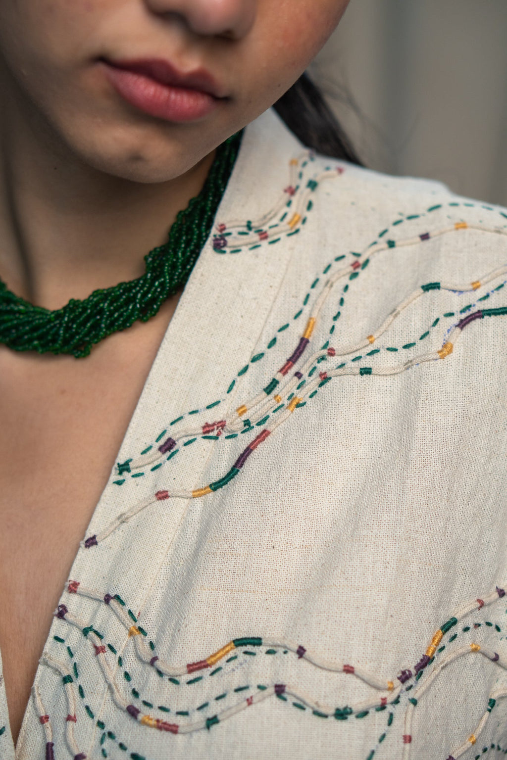 Embroidered Shrug at Kamakhyaa by Lafaani. This item is 100% pure cotton, Casual Wear, Embroidered, Kora, Organic, Regular Fit, Rewind, Shrugs, Solids, Undyed and Unbleached, Womenswear