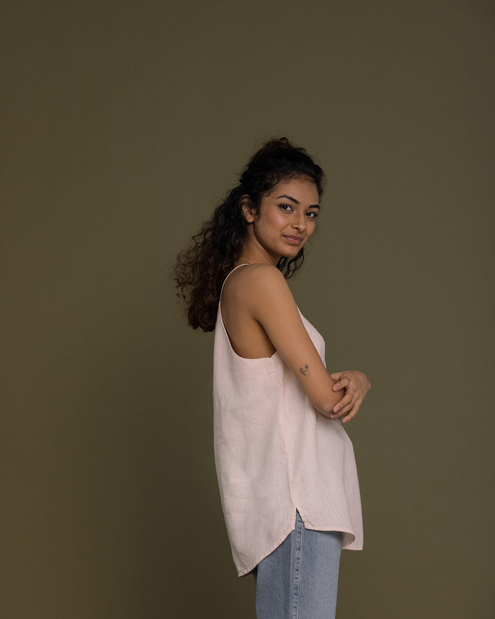 Endless Sunday Top - Ice Pink at Kamakhyaa by Reistor. This item is Casual Wear, Hemp, Natural, Office Wear, Pink, Regular Fit, Solids, Spaghettis, Tops, Womenswear