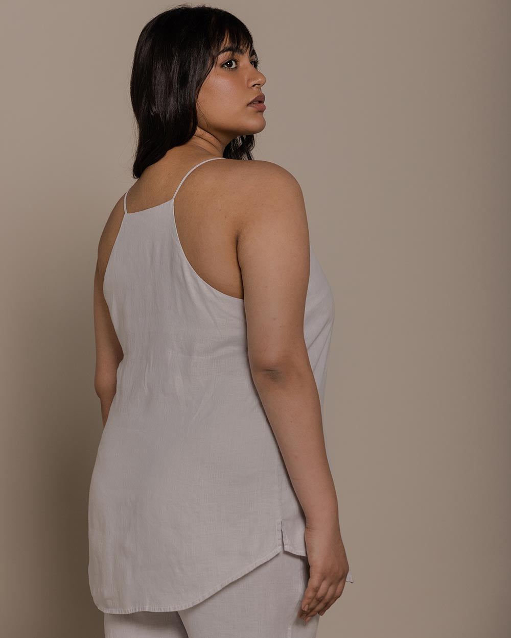 Endless Sunday Top at Kamakhyaa by Reistor. This item is Casual Wear, Grey, Hemp, Natural, Office Wear, Regular Fit, Solids, Spaghettis, Tops, Womenswear